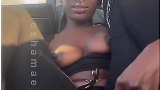 (full Video) Ebony Teen Drills Squirting Pussy In Car