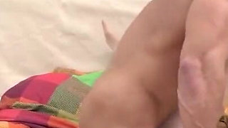 Muscle man and blonde milf love in the bedroom