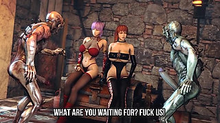 All the demons gathered to fuck the beauties