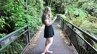 Heidi Blaze Outdoor Sex - Big Tits MILF Flashing Skirt Gets Creampie By Husband