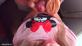 Wet Blowjob, Egg Licking, Dick Wanking with Sex Toy, Cock Sucking Through Fake Vagina - Female POV