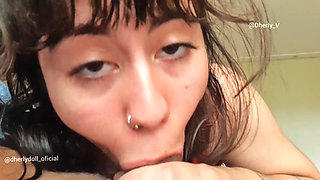 Gentle Mouth Playing on a Thick Cock, Amateur Close up Giving Pleasure with My Wet Mouth Part 2