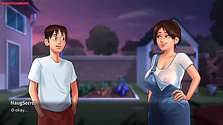 Lucky Pervert Helps Busty Sexy BBW Lonely Neighbor MILF in Her Garden She Tries To Seduce Him - Summertime Saga 04 3D Games