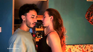 Intense and passionate romantic sex of a real couple ended with creampie