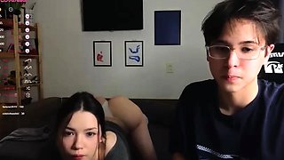 Real amateur teen fucks while babes watch
