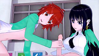 Futa adventures of Shiba Miyuki and Chiba Erika in this wild anime hentai