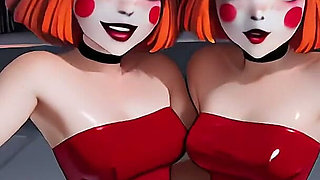 Dee Dee Identical Clown Twins Batman Threesome FFM