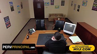 Step mom Summer Vixen will do anything to save her step daughter from expulsion - pervert principal