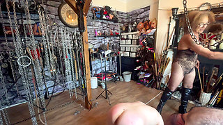 Part 3:- Domina Satana & Blackberry MILF Takes Sub Hot Massage in the Dungeon for the First Time.