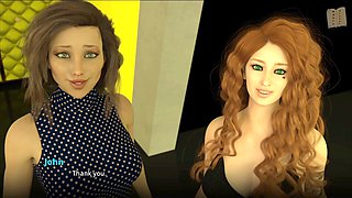 Eager brunette with big tits stars in a steamy hentai visual novel full of erotic tales