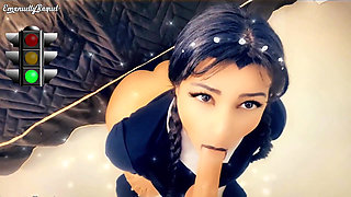 Sexy Latina Cosplay Red Green Light Jerk off Game Couple Sex