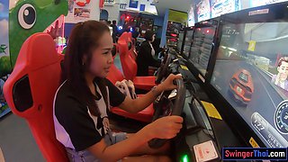 Young Thai cougar girlfriend jerks penis