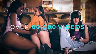 LEZ BE BAD - Busty MILF STRAP-ON Fucks Wild 69 PAWG Babes During Raw Threesome Frenzy: Porn