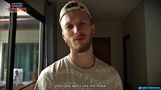 Guy Practicing Semen Retention Couldnt Hold It and Covered Cum All Over His Cute Pa...
