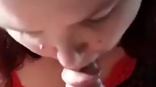 Fat Mature MILF Blows And Swallows A Load For Dinner