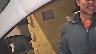 Horny Latina chick asks me if I caould drive her home for a quick fuck in my car