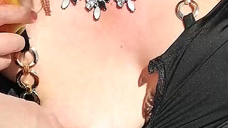 I Convinced My Slut to Show Her Pussy and Tits in a Risky Place