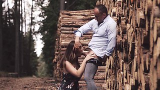 Jenifer Jane Banged by Big Cock in Outdoor Woods Creampie