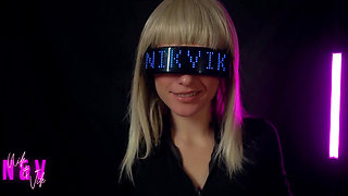 Cyberpunk Girl Greedily Sucks All the Cum Out of Her Fan