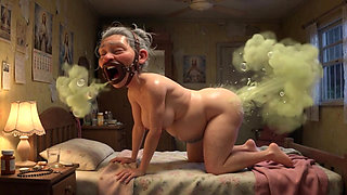 90 Year Old Granny Farting Loud & Smelly in Bedroom