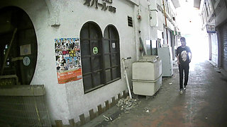 Japan Walking with Her Ass Out Outdoors