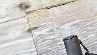 MILF playing outside on the front porch in plain view of the street and neighbors