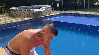 Busty Curvy Latina Gal Lets Her Masseur Fuck Her Hard & Cum On Her Big Ass After a Massage By the Pool