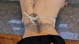 Punishment for My Servant Stepmom for Coming, Made up and Without Thong, to Clean My House.