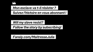 Mistress Julia Teases Slave in Pantyhose: Edging and No Cum Allowed