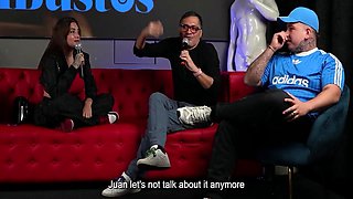 Sara Blonde, Juan Bustos And Blonde Sara - Is Savagely Fucked By A Fan With A Huge Dick While Her Cuckold Husband Watches Them Podcast