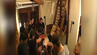 Ggg - Live Gangbang: Blonde & Brunette Suck off the Crowd