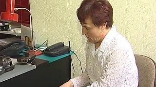 Old Slut Sucks A Huge Cock Then Rides It Hard In The Office