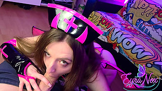Sexy Cosplay Succubus POV: Deepthroat, Extreme Facefuck and Messy Cum Swallow by Eyra Nox