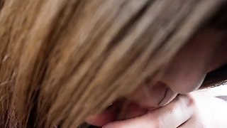 Amateur blonde girlfriend homemade blowjob and handjob