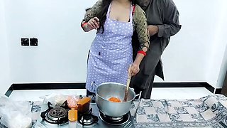 Pakistani village wife fucked in kitchen while cooking with clear hindi audio