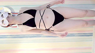 Mayu No59 Swimsuit Fitting, Anal Licking, White-eyed Orgasm, Semen Eating, Nipple Piercing, Squirting, Convulsive Orgasm