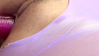 Isabel Love Toys Her Twat in Purple Tights