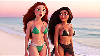 Golden Sunrise Connection: Beach to Villa Embrace (Created by AI)