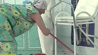 Ruthless Doctor Rough Fists Hairy 92 Year Old Granny During Checkup
