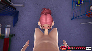 Kushine Frenulum Titfuck 3D Hentai Rule34 - Free Hands Blowjob and Facial Cumshot