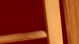 Brunette Babe Fingers Pussy on Stool in Leopard Lingerie