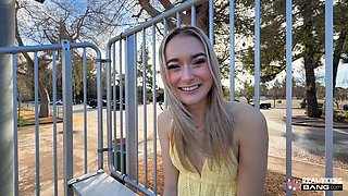 Thea Summers gets turned on by a thick boner in public very easily