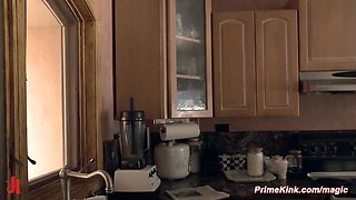 Tied up big breasts housewife copulated