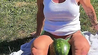 Muscle MILF Kandys Watermelon Crush Domination