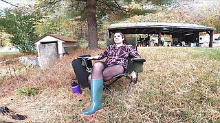Stepmom's Camping Trip - Pantyhose for Pants