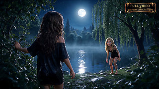 Elara and Nora have sex at the lake