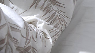 Step mom without panties under skirt in bed with step son with big erection