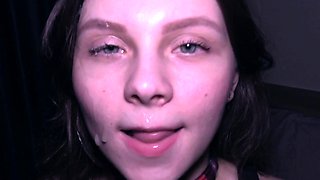 Messy Facials Compilation by Cute Amateur Slut hiyouth -