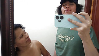 Look how your wife jerks off my cock and she loves it, with my mother-in-law we run away and her husband doesn't know