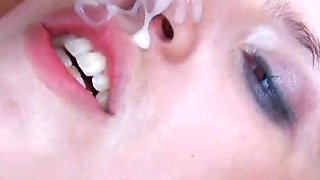 Cute young French slut fucking DP with 2 cocks on the beach